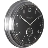Thomas Kent - Klok Timekeeper zwart - zilver Ø71CM