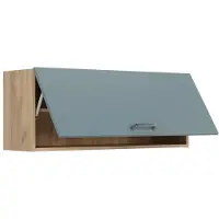 Vicco Hangkast R-Line, Blauw-grijs/Goudkleurig Eiken, 100 cm Plat