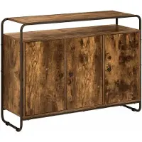 vidaXL Dressoir Gerookt eiken 102 x 35 x 75 cm Bewerkt hout
