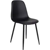 House Nordic Eetkamerstoel PU leer Zwart - 50x47x88cm - Draaggewicht 120kg - Set van 2