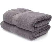Bunzlau Castle Set van 2 Organic Home badhanddoeken 70x140 cm – Stone Grey