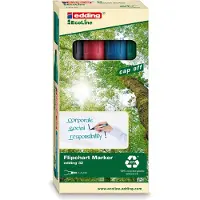 Edding 32 Flipovermarker Medium Beitelpunt 1 - 5 mm Kleurenassortiment Navulbaar Waterbestendig 4 Stuks