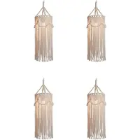 ISTOVO 4X Kroonluchter Boho Decor Handgeweven Charm Macrame Muur Opknoping Creatieve Thuis Stapelbed Woondecoratie Lampenkap Mandala