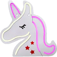 JUST LIGHT LED wandlamp Neon Unicorn, USB Unicorn, Woon-/ Eetkamer, Kunststof, Modern