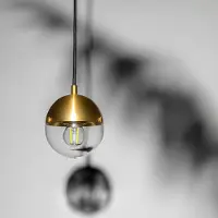 Schwung Molecule Hanglamp Lacquered Burnished Brass | Transparent