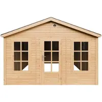 Timbela M737 - Houten tuinhuis - 21,97 m² - 630x382xH267 cm - zonder vloer met grijze dakshingles
