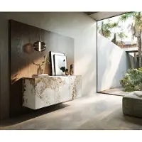 DELIFE Dressoir Cuor 150 cm Keramiek Minas Melange Wit-beige 3 Deuren Zwevend