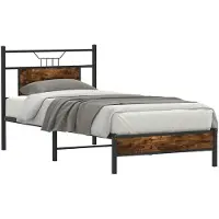vidaXL Bedframe zonder matras hout gerookt eikenkleurig 80x200 cm