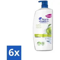Head & shoulders 6 x - Anti-Roos Shampoo - Apple Fresh - Pompflacon - 1000 ml - Anti-Roos Shampoo - Roos Shampoo - Hoofdhuidverzorging - Haarverzorging - Apple Fresh