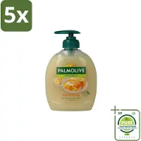 Palmolive 5 x – Handzeep – Melk & Honing – 300 ml - Grootverpakking - Handzeep - Melk En Honing - Voedende Handzeep - Natuurlijke Handzeep - Crème Handzeep