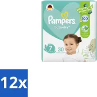 Pampers 12 x – Luiers – Active Baby Dry Maat 7 – 30 Luiers - Luiers Voor Baby - Droge Luiers - Comfortabele Luiers - Langdurige Droogheid - Huidbescherming