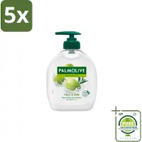 Palmolive 5 x Handzeep Naturals Olijf Melk 300 ml - Grootverpakking - Handzeep Melk En Olijf - Handen Reinigen - Handen Verzorgen - Melk En Olijf Handzeep - Milde Handzeep