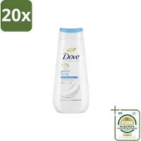 Dove 20 x – Douchegel – Advanced Care Gentle Scrub – 225 ml - Grootverpakking - Douchegel - Exfoliatie - Huidverzorging - Zachte Douchegel - Schuim
