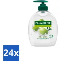 Palmolive 24 x Handzeep Naturals Olijf Melk 300 ml - Handzeep Melk En Olijf - Handen Reinigen - Handen Verzorgen - Melk En Olijf Handzeep - Milde Handzeep