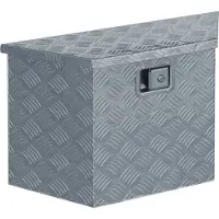 vidaXL Aluminiumkist, 70x24x42 cm, trapeziumvormig, zilverkleurig