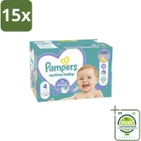 Pampers 15 x – Luiers – Baby Dry Maat 4 – 76 Luiers - Grootverpakking - Baby Droog Luis - Baby Droog Luis 4 - Droge Luier - Luier Voor Baby - Droge Luier 12 Uur
