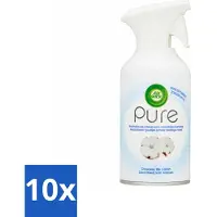 Air Wick 10 x - Spray - Zachtheid Van Katoen - Luchtverfrisser - 250 ml - Luchtverfrisser - Katoengeur - Frisse Geur - Geurneutraliseren - Droge Nevel