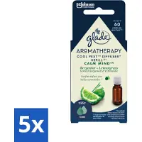 Glade 5 x – Aromatherapy Mist Diffuser Navulling – Calm Mind – 17,4 ml - Aromatherapie - Ontspanning - Bergamot - Citroengras - Luchtverfrisser