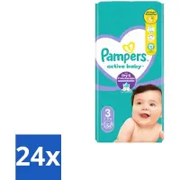 Pampers 24 x – Luiers – Active Baby Maat 3 – 54 Luiers - Baby Luiers - Droge Nachten - Vocht Absorberend - Luchtdoorlatend - Huid Bescherming