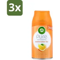 Air Wick 3 x - Luchtverfrisser Navulling - Mediterrane Zon - Automatische Spray - 250 ml - Luchtverfrisser - Geur - Automatische Spray - Navulling - Zon