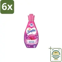 Soupline – Wasverzachter – Infinite Freshness Floral Happiness – 800 ml - Voordeelverpakking - 6 stuks - Geur - Zachtheid