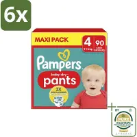 Pampers – Luierbroekjes – Baby Dry Pants Maat 4 – 90 Luiers - Voordeelverpakking - 6 stuks - Droge luier - Luier voor baby