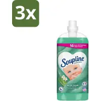 Soupline 3 x - Wasverzachter - Aloë Vera - 56 Wasbeurten - 1.3L - Wasverzachter Aloë Vera - Frisse Geur - Zachte Kleding - 14 Dagen Frisheid - Natuurlijke Geur