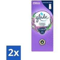 Glade 2 x – Touch & Fresh Navulling – Tranquil Lavender & Aloe – 10 ml - Lavendel En Aloë Luchtverfrisser - Compacte Geurboost - Touch & Fresh Navulling - Lavendel Geur