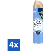Glade 4 x – Luchtverfrisser Spray – Pure Clean Linen – 300 ml - Luchtverfrisser Linnen Geur - Frisse Luchtverfrisser Spray - Luchtverfrisser Tegen Geurtjes - Luchtverfrisser Met Essentiële Oliën