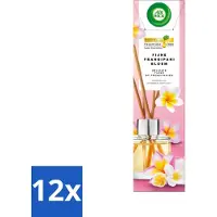 Air Wick 12 x - Geurstokjes - Delicate Frangipani Bloemen - Essentiële Oliën - 40 ml - Geurstokjes - Frangipani - Essentiële Oliën - Exotische Geur - Kamergeur