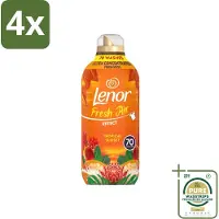 Lenor – Wasverzachter – Tropical Sunset – 70 Wasbeurten – 980 ml - Voordeelverpakking - 4 stuks - Zomerse geur - Tropische geur