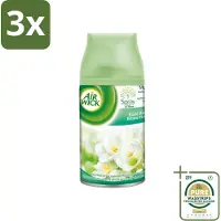 Air Wick 3 x - Luchtverfrisser Navulling - Jasmijn & Witte Bloemen - Automatische Spray - 250 ml - Grootverpakking - Luchtverfrisser - Geur - Bloemige Geur - Jasmijn - Witte Bloemen