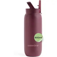 Waterdrop ALL-PURPOSE Thermo Bottle Burgundy 600ml + Straw Lid Marketplaces