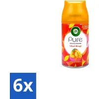 Air Wick 6 x – Luchtverfrisser Navulling – Island Mango – 250 ml - Luchtverfrisser - Tropische Geur - Mango Geur - Geur Neutralisatie - Frisse Geur