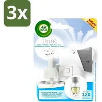 Air Wick 3 x Elektrische Geurverspreider - Starterkit - Pure Zachtheid van Katoen - 19ml - Geurverspreider - Katoengeur - Frisse Geur - Elektrische Geurverspreider - Langdurige Geur