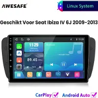 AWESAFE Autoradio - Geschikt Voor Seat Ibiza IV 6J 2009 t/m 2013 - Draadloos Carplay Android Auto - Linux systeem - Touchscreen - Bluetooth Wifi - 2009 2010 2011 2012 2013