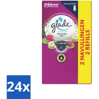 Glade 24 x – Touch & Fresh Navulling – Relaxing Zen – 10 ml - Luchtverfrisser - Ontspannende Geur - Frisse Geur - Sandelhout - Appel