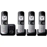 Panasonic KX-TG6864GB Quattro Draadloze DECT Telefoon – 4 Handsets – Antwoordapparaat – Nummerblokkering – Handsfree – Zwart/Zilver