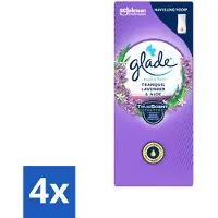 Glade 4 x – Touch & Fresh Navulling – Tranquil Lavender & Aloe – 10 ml - Lavendel En Aloë Luchtverfrisser - Compacte Geurboost - Touch & Fresh Navulling - Lavendel Geur