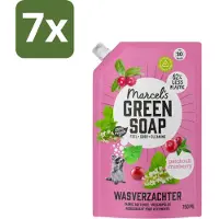 Marcel's Green Soap 7 x Marcel’s Green Soap – Wasverzachter – Patchouli & Cranberry - Navulling – 750 ml - Koffiezetapparaat
