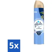 Glade 5 x – Luchtverfrisser Spray – Pure Clean Linen – 300 ml - Luchtverfrisser - Frisse Geur - Linnen Geur - Spray Tegen Geurtjes - Essentiële Oliën