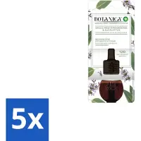 Air Wick 5 x – Navulling – Botanica Mediterrane Salie & Eucalyptus – 19 ml - Natuurlijke Geur - Salie En Eucalyptus - Luchtverfrissers - Aromatische Navulling - Essentiële Oliën