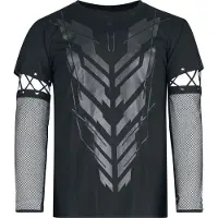 Chemical Black - Gothic Shirt met lange mouwen - Druvane Top Mens Black - S tot 4XL - voor Mannen - zwart - Maat 4XL