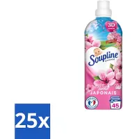 Soupline 25 x – Wasverzachter – Japanse Tuin – 950 ml - Wasverzachter - Zachte Wasgoed - Geur - Japanse Tuin - Rustgevende Geur