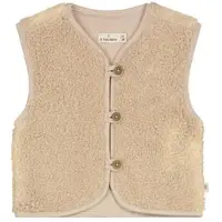A Tiny Story teddy gilet - lichtbruin Effen - maat 50