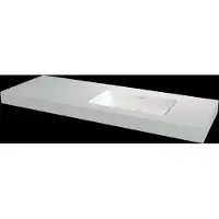 Storke Mata High asymmetrisch rechtse wastafel matte Solid Surface 150 x 52 cm