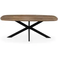 Giga Meubel Eettafel Jaimy Donkerbruin Deens Ovaal 200cm