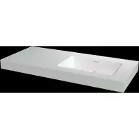 Storke Mata High asymmetrisch rechtse wastafel matte Solid Surface 120 x 52 cm