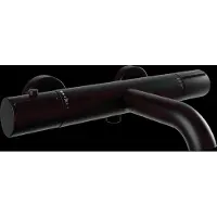 Blaufoss Round 2.0 opbouw thermostatische badkraan mat zwart