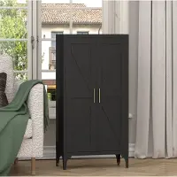STILVORA Keukenkast Metalen Opbergkast Met 2 Deuren En Verstelbare Planken Voor Keuken En Woonkamer Zwart 60x30x120 Cm